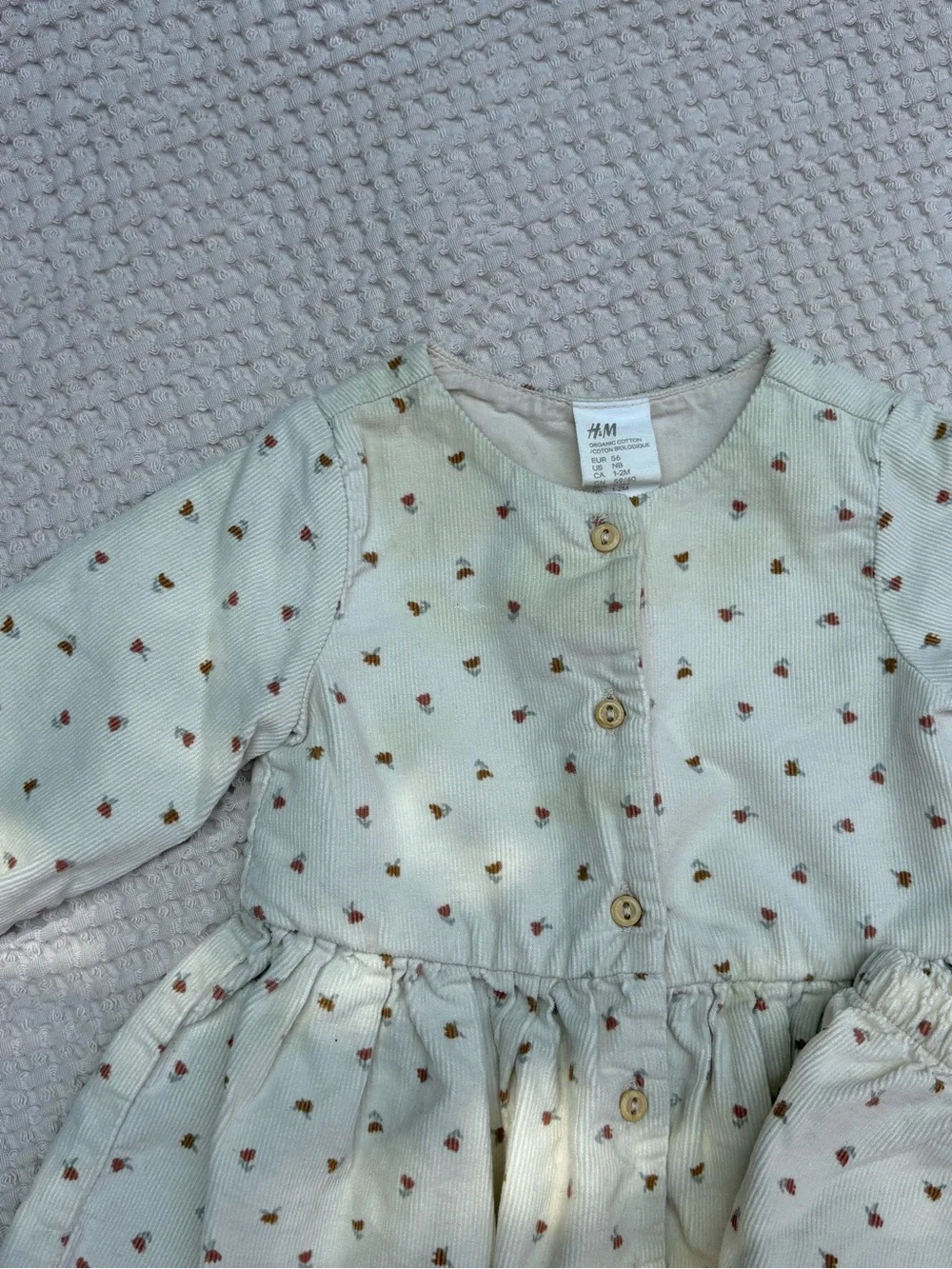 H&M Cream NB Dress and Bloomers with Tiny Floral Print